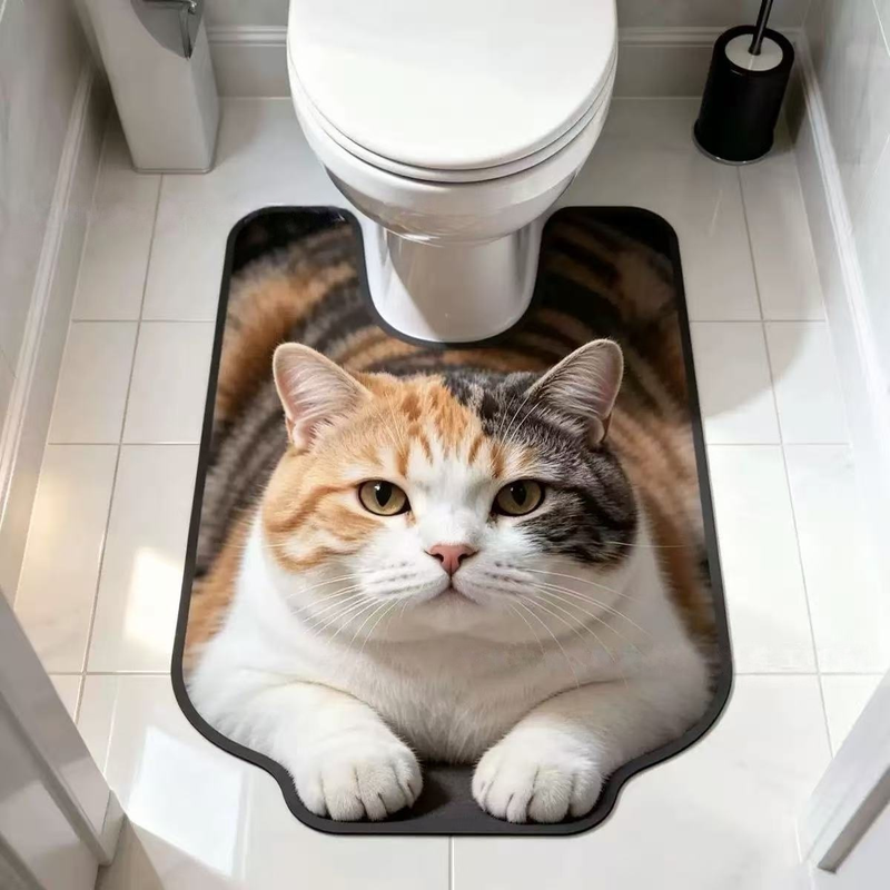 U Shaped Toilet Mat Quick Dry Diatomite Calista, 15.75 × 19.69 in