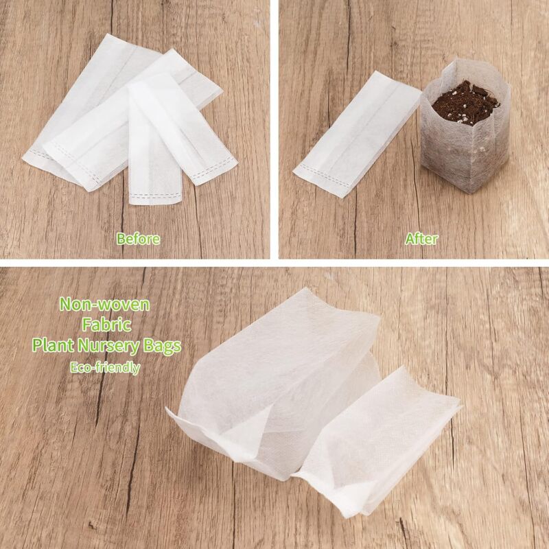 200 pcs Biodegradable Non-Woven Fabric Plant Grow Bags Seedling Grow Bags (14 X 16Cm + 10 X 12Cm) โ image 3