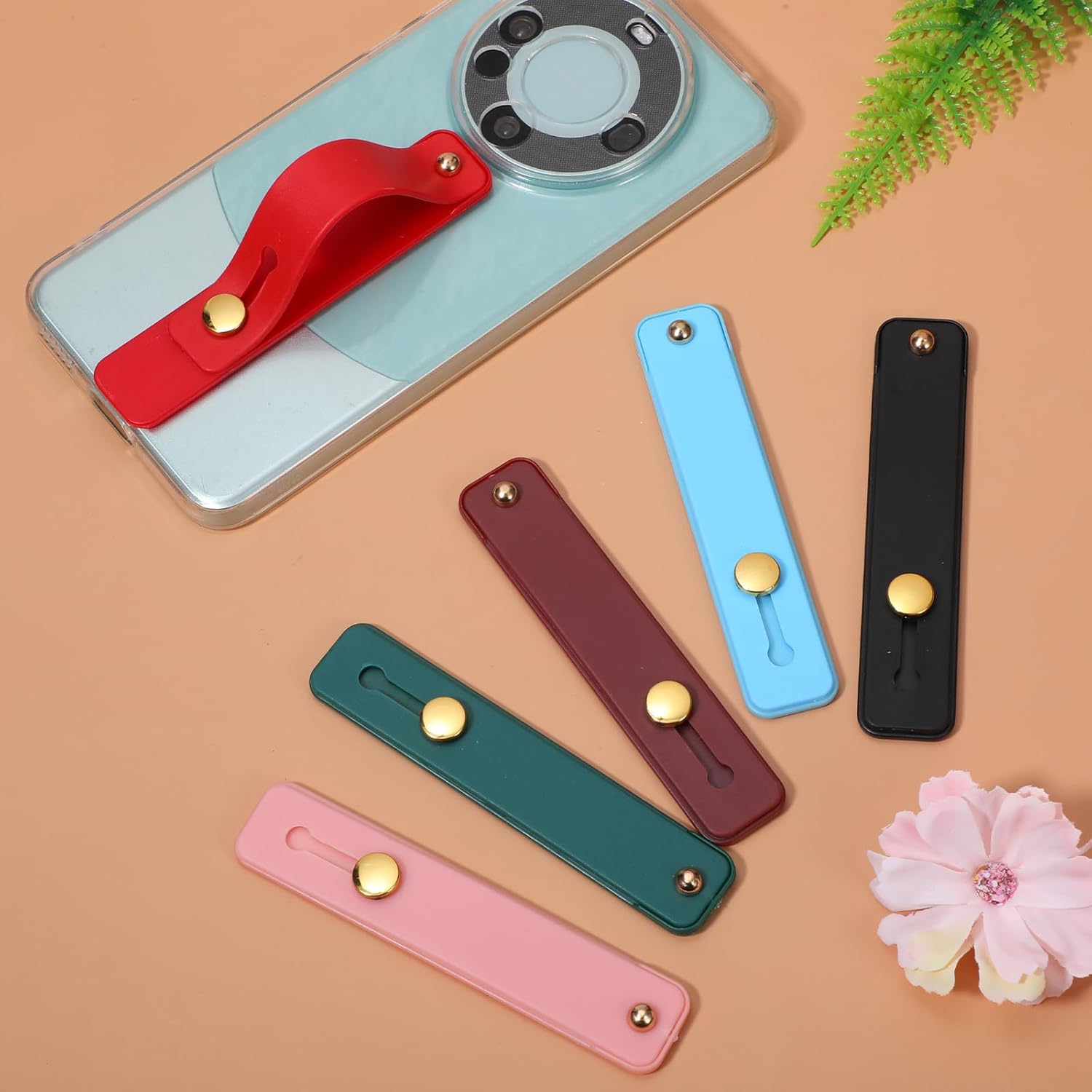 6Pcs Finger Loop Phone Grip Phone Finger Holder Universal Cell Phones Strap Grip Holder Telescopic Phones Strap Stand for Back of Loop Most Case โ image 3