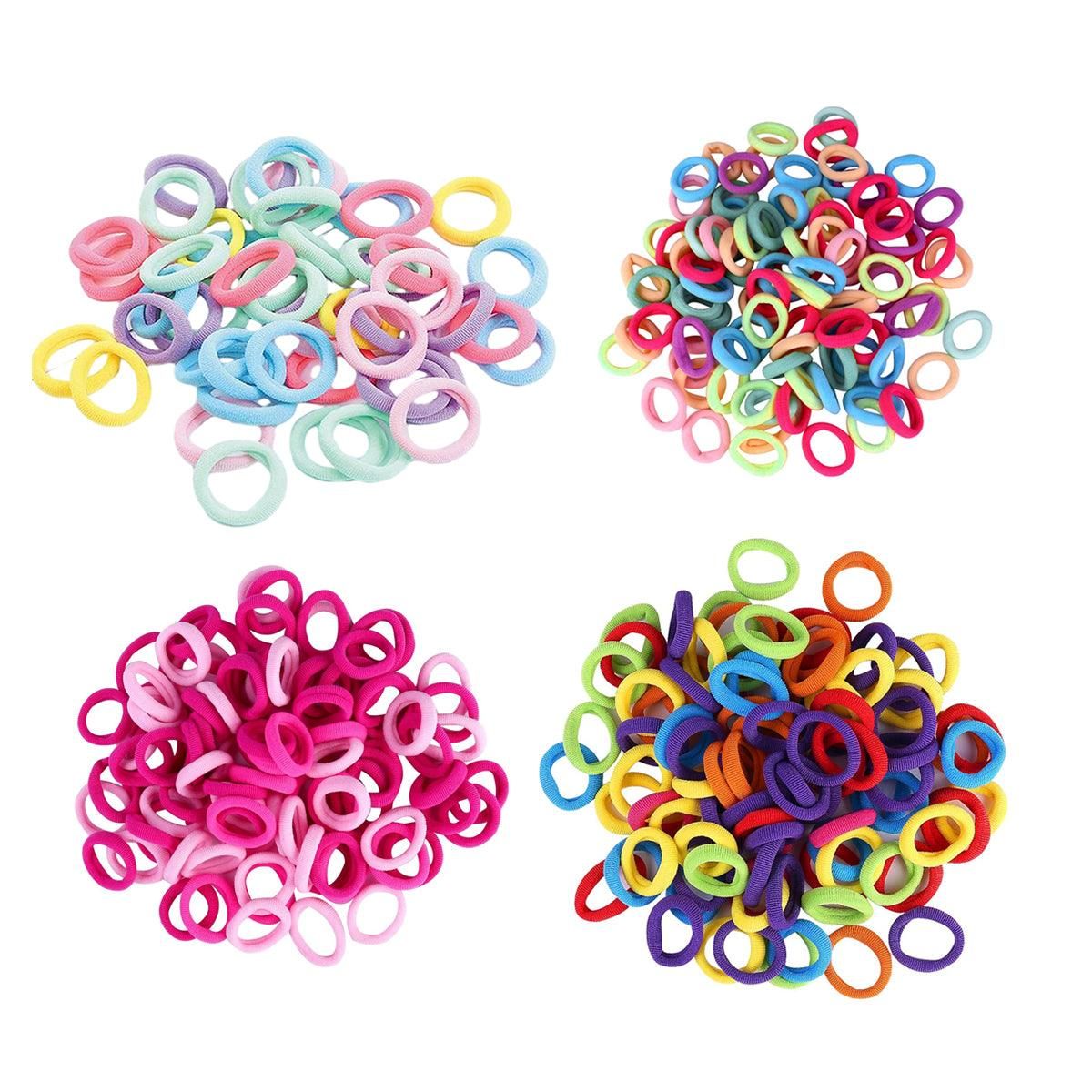 100PCS Colorful Elastic Hair Ties for Girl Ponytails High Stretch Hair Bands Set - Spring โ image 3