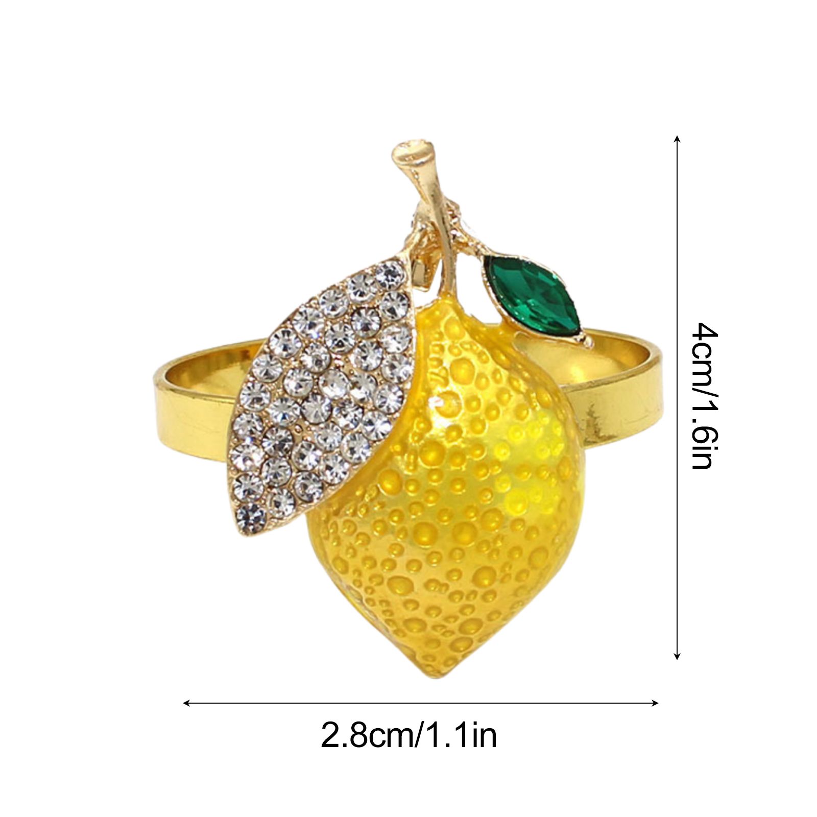 6 PCS Strawberry and Lemon Napkin Rings Alloy Napkin Rings Napkins Rings โ image 2