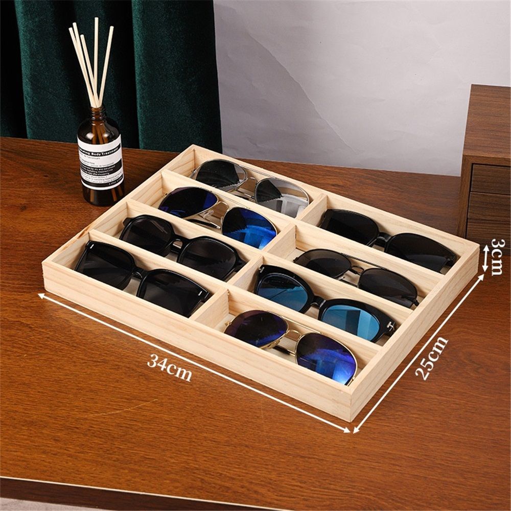 Sunglass Organizer,Glasses Organizer,8-Slot Sunglasses Tray for Drawer, Men's/Women's Sunglasses Box, Glasses Holder for Watch Stackable Eyeglass/Eyewear — image 2