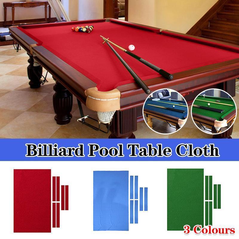 7Pcs Worsted Billiard Snooker Pool Table Cover Cloth W/ Felt Strip Heavy Duty 7FT - Green