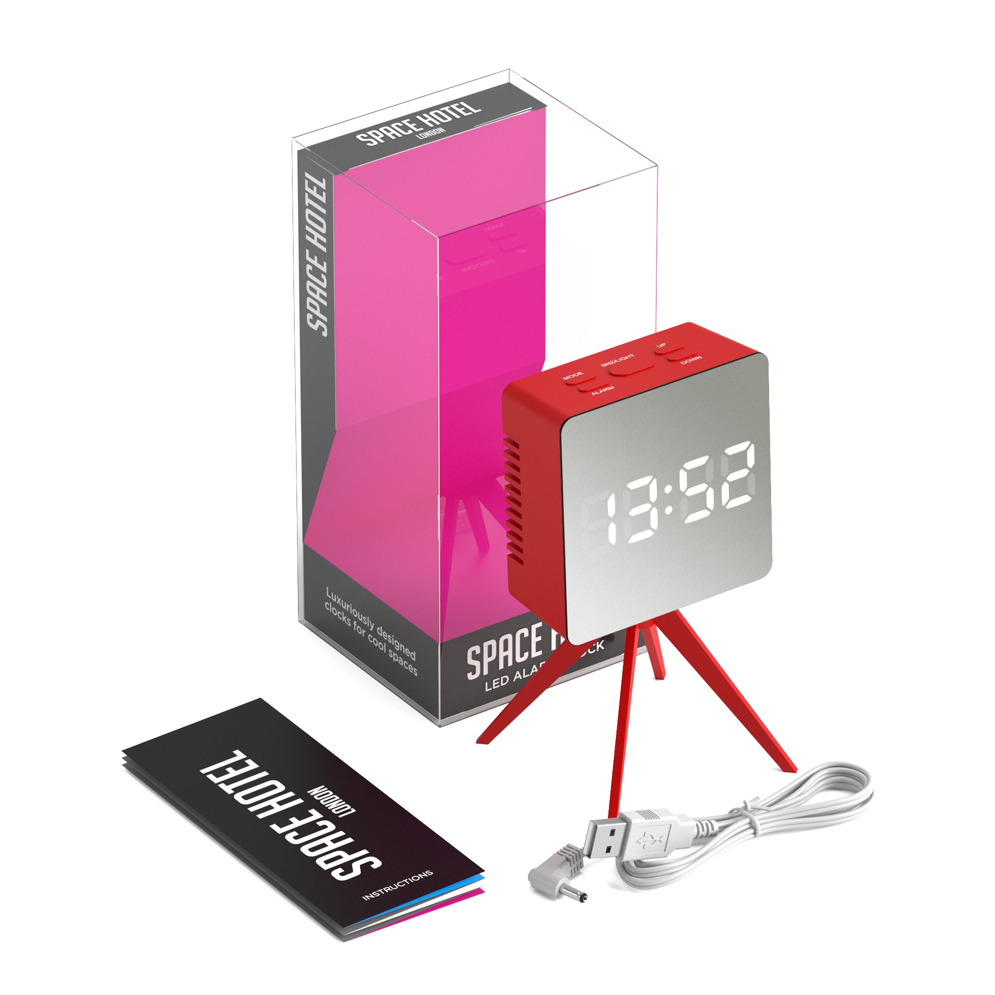 Newgate Space Hotel Droid Led Alarm Clock Red — image 5