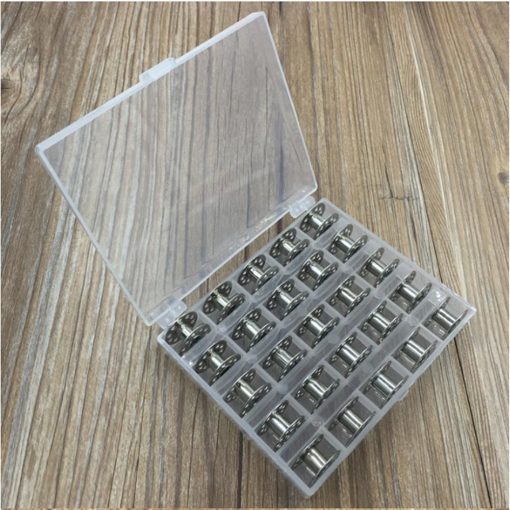 25 Bobbins for Sewing Machine Silver, with Storage Box โ image 4