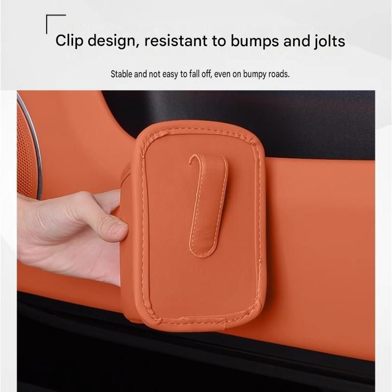 White Universal Car Door Cup Holder - PU Leather Hanging Storage Organizer for Seat Back and Console side and Door storage compartment - Multi-Purpose Beverage โ image 6
