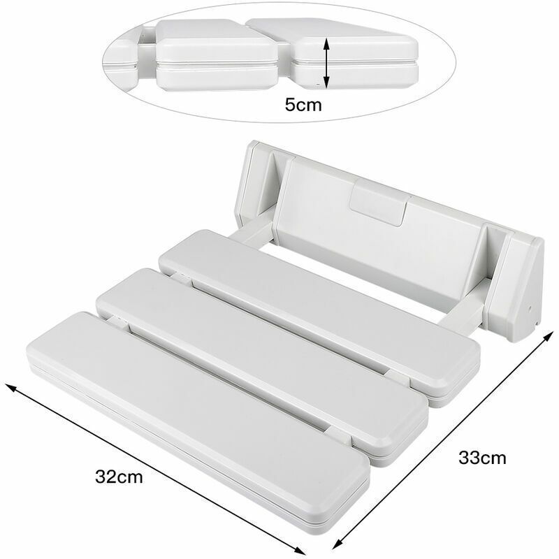 Folding Shower Seat in Aluminum and ABS, 330 x 320 x 70 mm β image 4