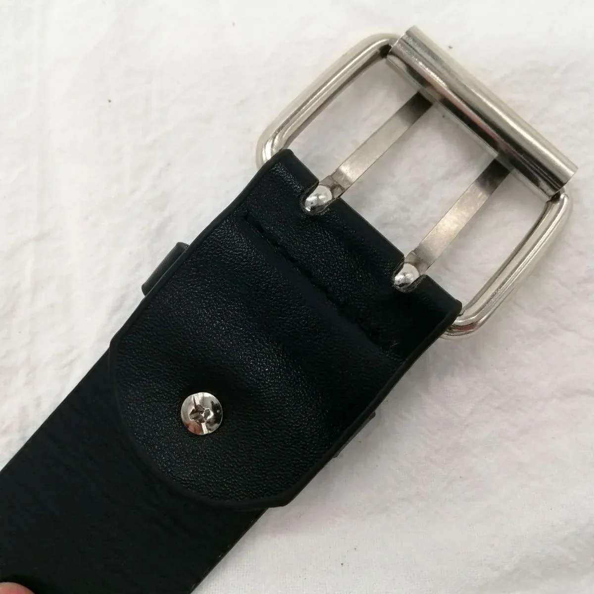 Double Grommet Holes Lether Belt 2-Row Studded For Women Men Punk Belts Use โ image 4
