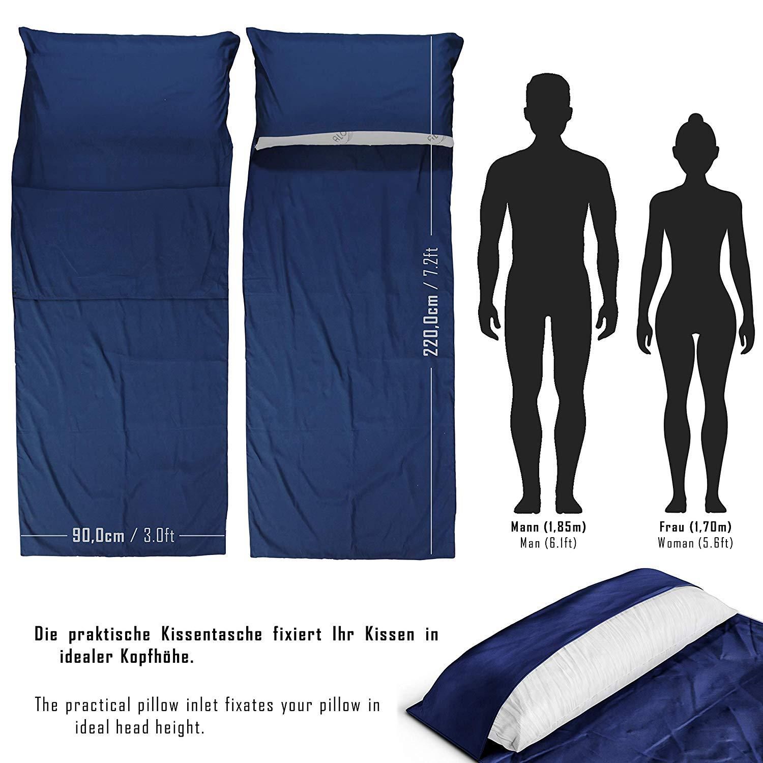 Premium Sleeping Bag Liner with All Around Two-Way Zippers, Breathable Lightweight Travel Sheet, Multifunctional Bed Sheet — image 3
