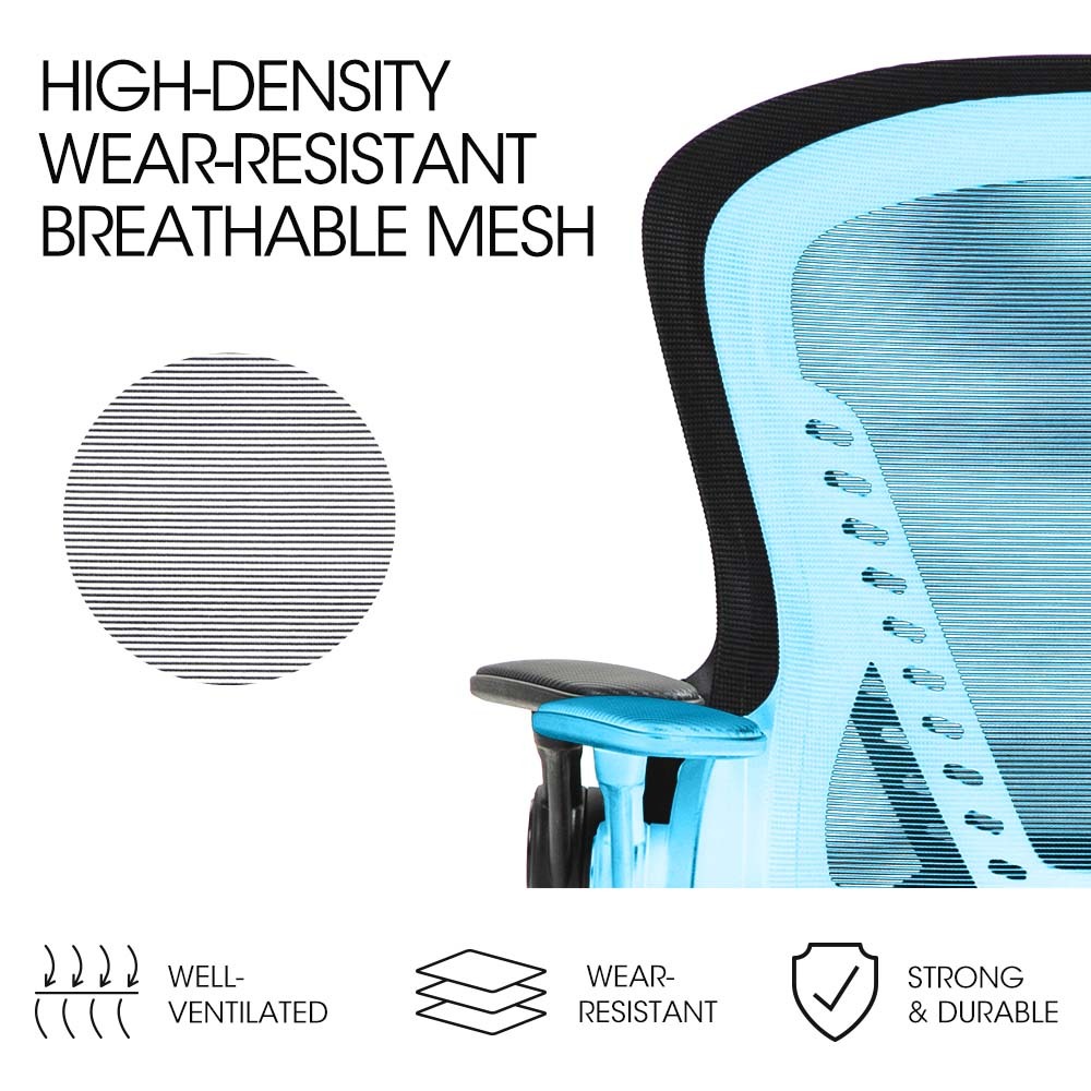 FORTIA Ergonomic Office Desk Chair, Coolmesh Fabric, Adjustable Recline, Black Mesh/Black Frame โ image 4