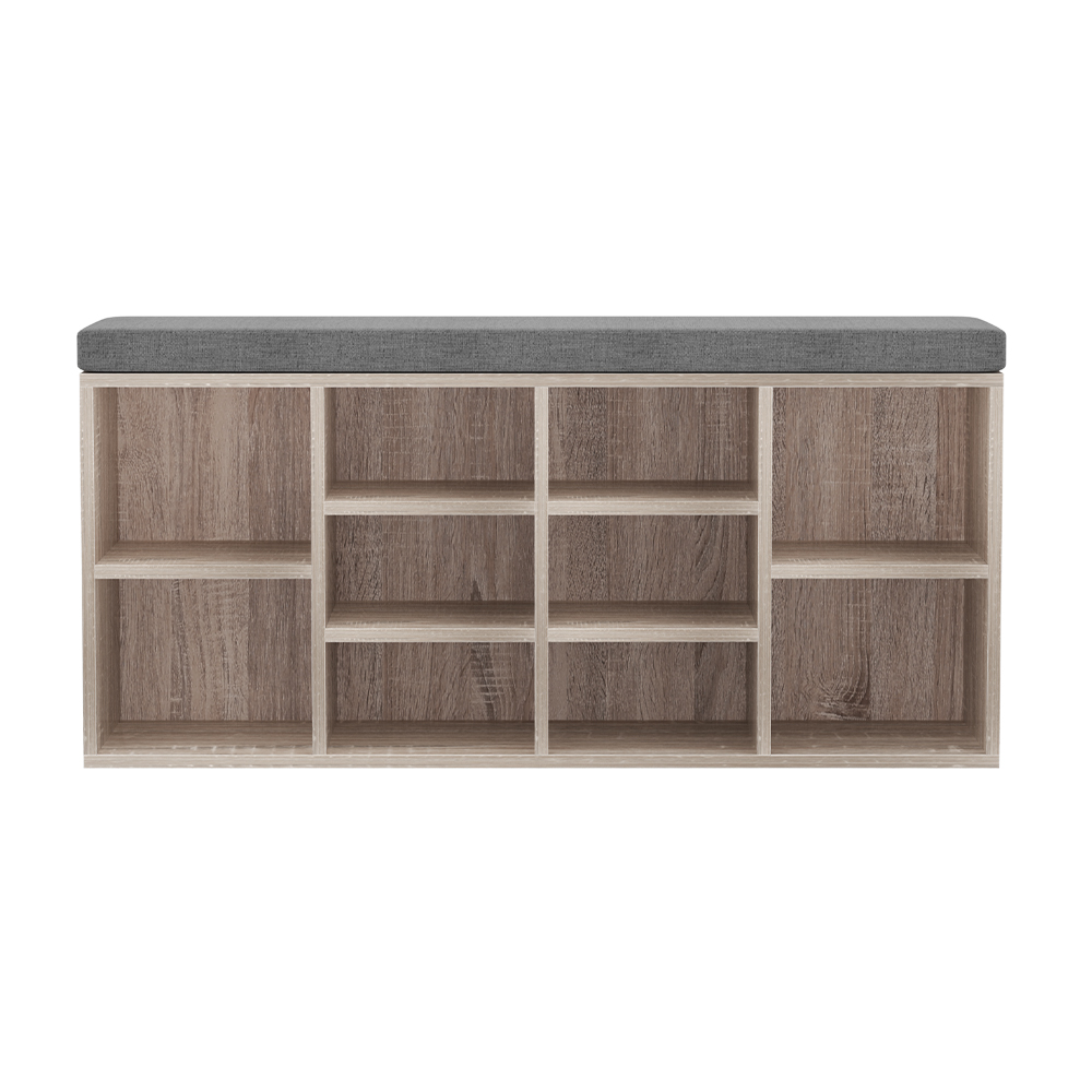 Artiss Shoe Rack Cabinet Shoe Bench Fabric Seat Pine BOA โ image 3