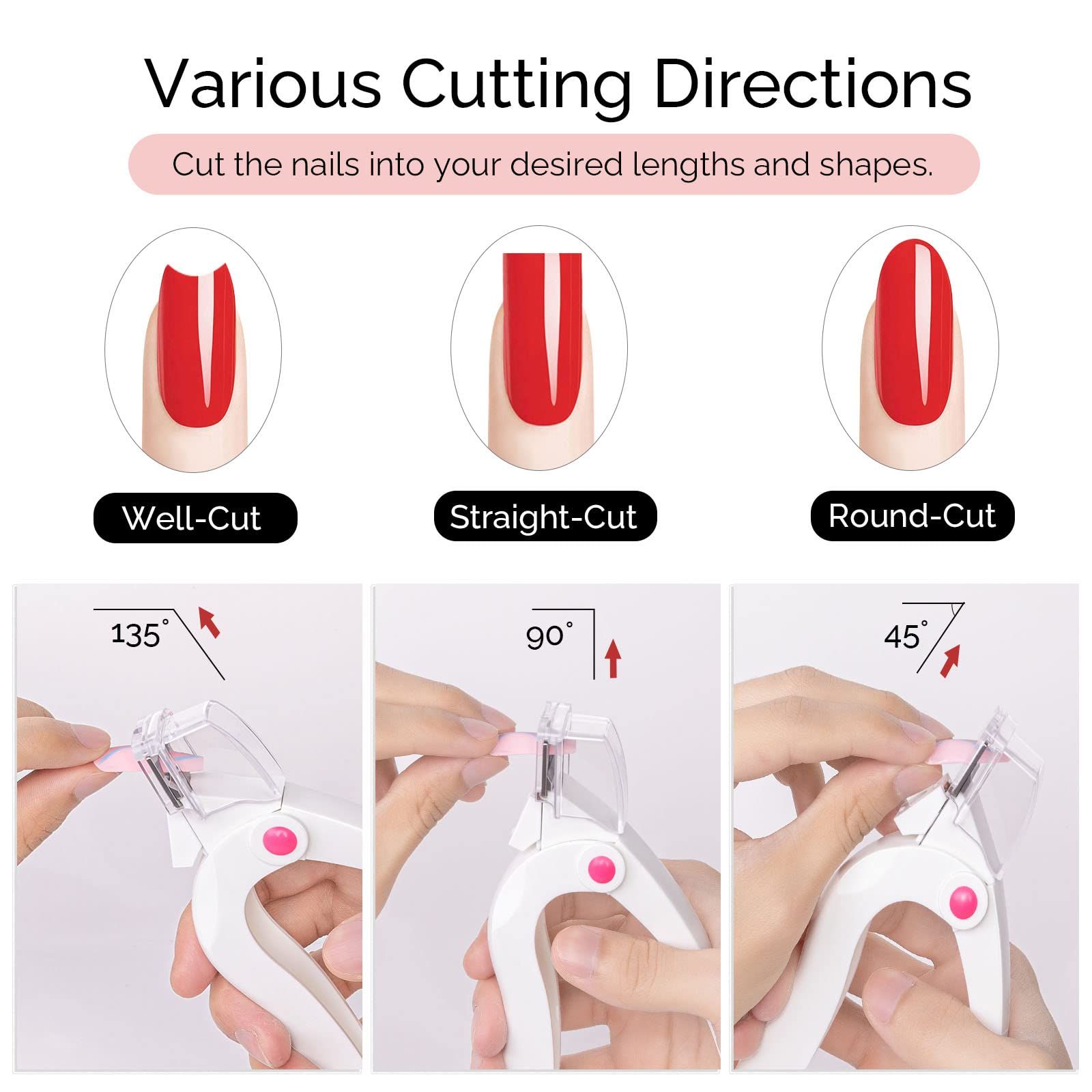 Used for fake nail art manicure, white adjustable stainless steel nail clippers, professional rotating nail clippers — image 3