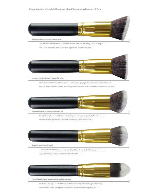 10-Piece White gold Makeup Brush Set - Large and Small Brushes for Professional Beauty Application — image 2