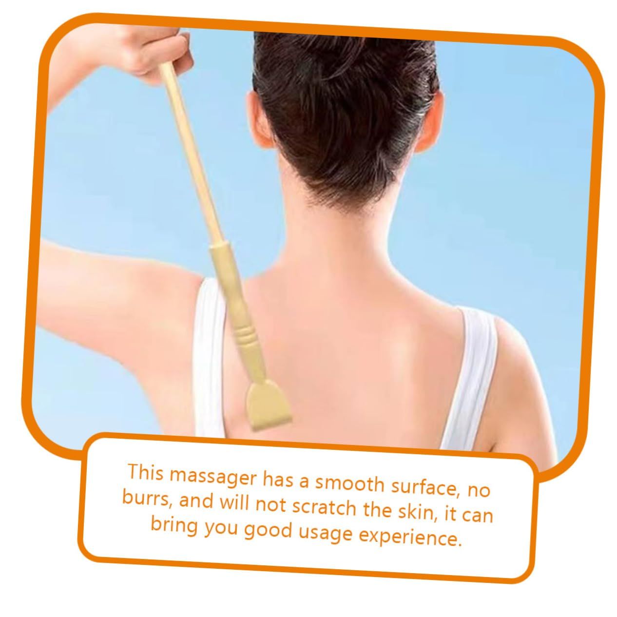 2pcs，Backstick, back scraper, wood massager tool, fitness hammer, portable wood back scraper, no need for knocking on the back — image 2