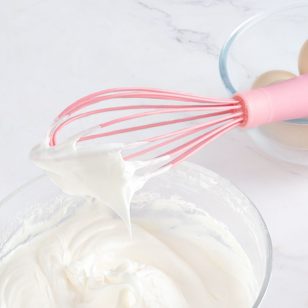 Manual Silicone Whisk Manual Eggs Beater Durable Kitchen Pastry Tools Cake Baking Utensil Mixer for Baking and Cooking, peachy pink โ image 2