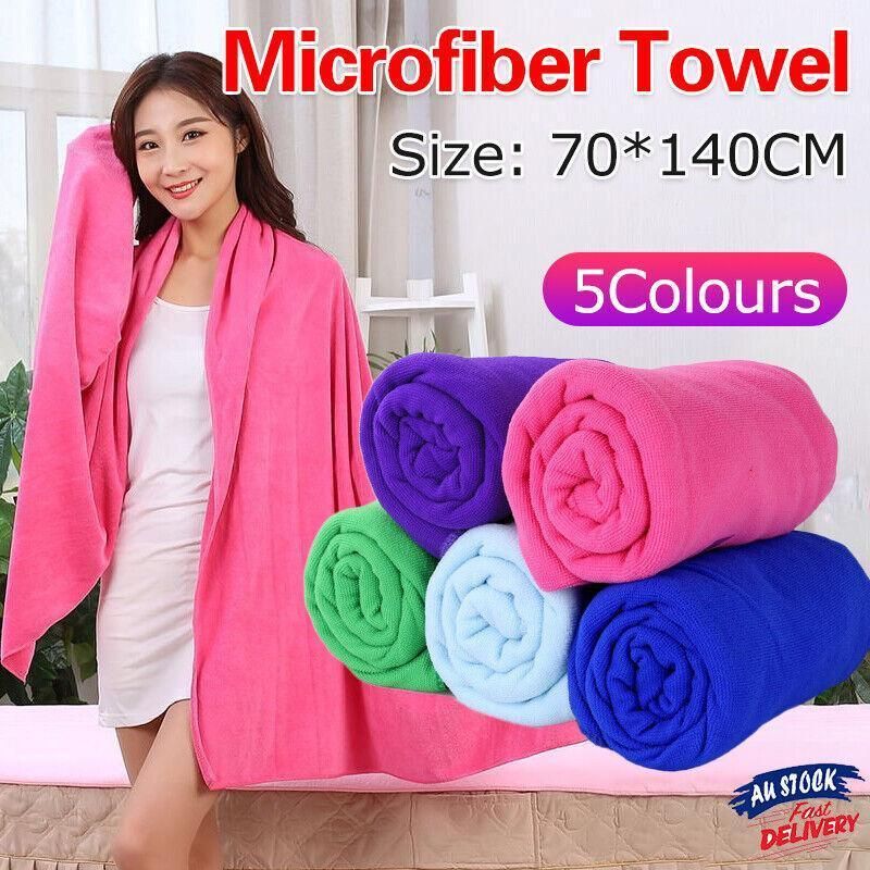 Microfiber Towel Gym Sport Footy Travel Camping Swimming Beach Bath Microfibre - Green — image 2