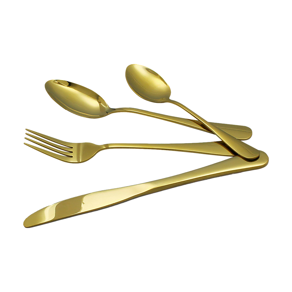 24-piece Gold Cutlery Flatware Stainless Steel Silverware Set Reflective Mirror Finish โ image 5
