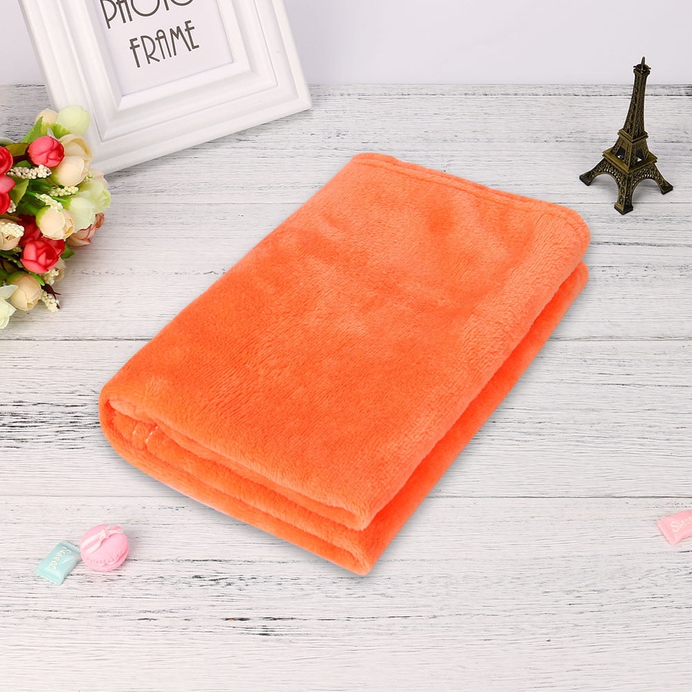 Soft Flannel Throw Blanket, Warm Lightweight Fleece Blanket for Kids Couch Bed and Home Decor, Orange, 50 x 70 cm โ image 4