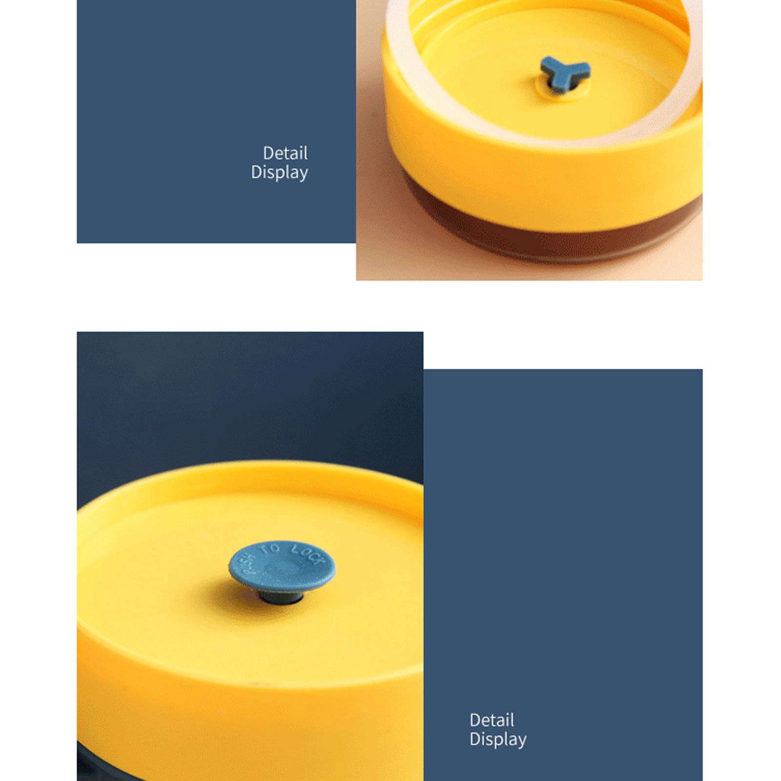 500ML Soup Cup Portable Steady Plastic Insulated Soup Containers with Lid and Spoon for Office School 500ML Blue โ image 3
