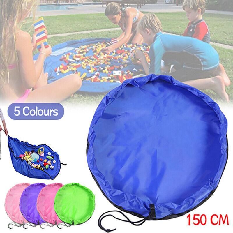 150cm Play Mat Bag Portable Toy Storage Organizer with Drawstring Closure - Purple — image 2