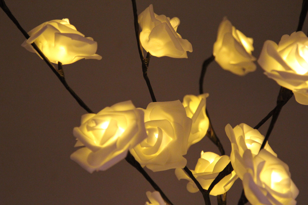1 Set of 50cm H 20 LED White Rose Tree Branch Stem Fairy Light Wedding Event Party Function Table Vase Centrepiece Decoration โ image 6