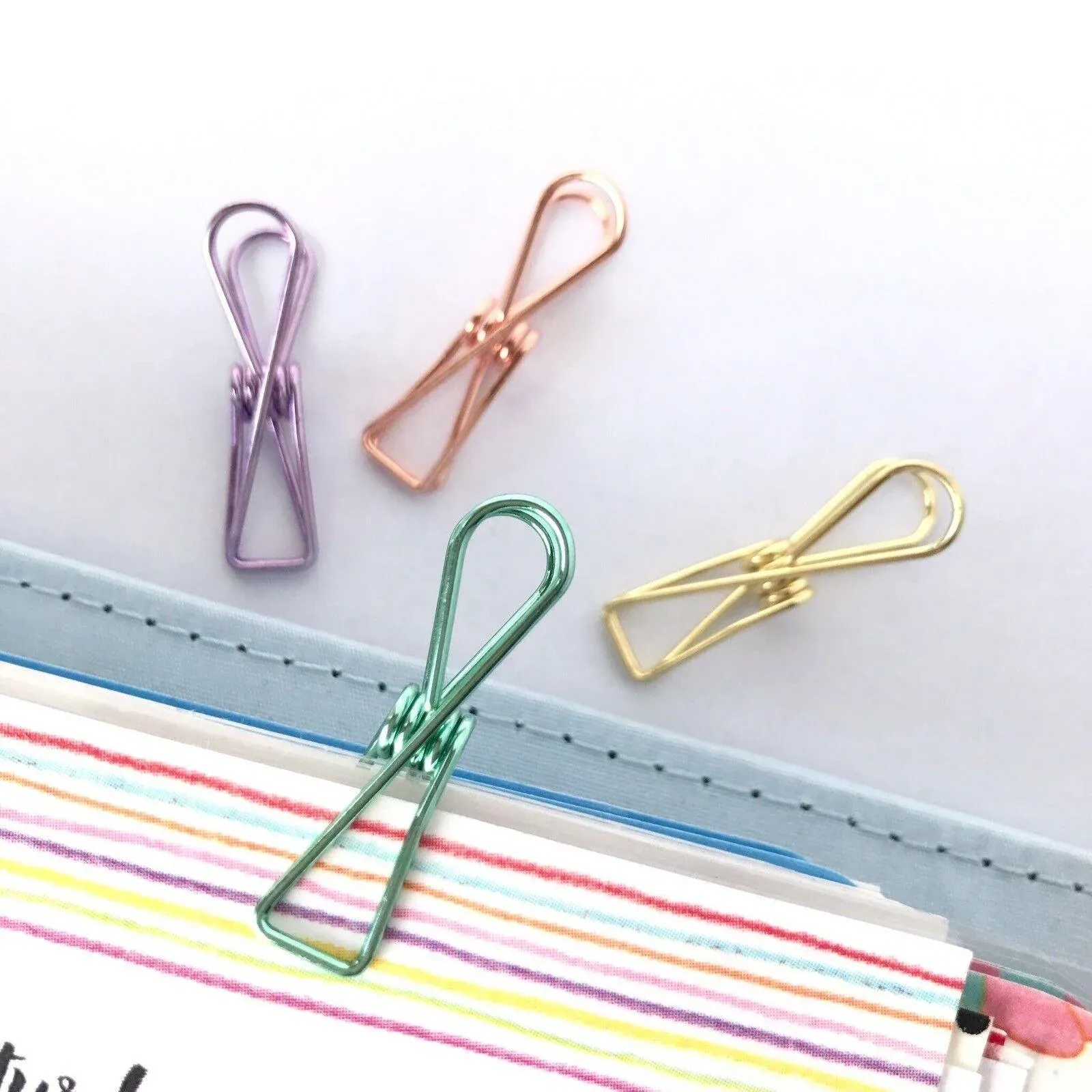 10X Spring Paperclips Metal Wire Hollow Out Clips 55mm Mini Binder Paper Clip - Purple โ image 6