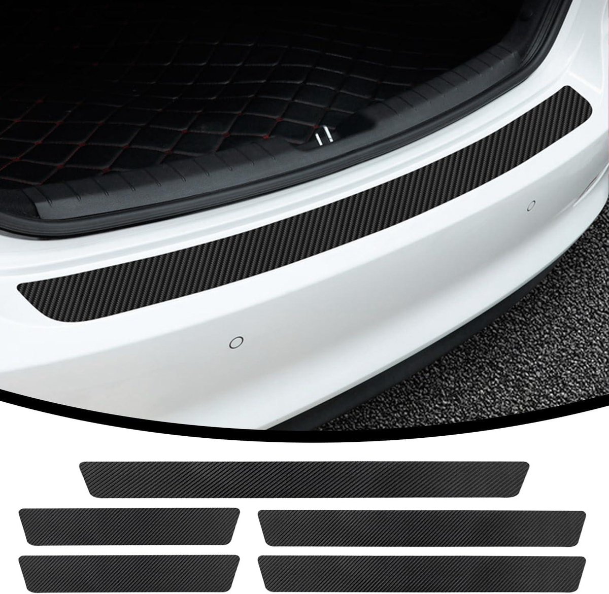 Car Door Sill Moldings - Set of 5, Universal Entry Moldings for SUVs, Anti-Scratch Stickers with Film — image 4
