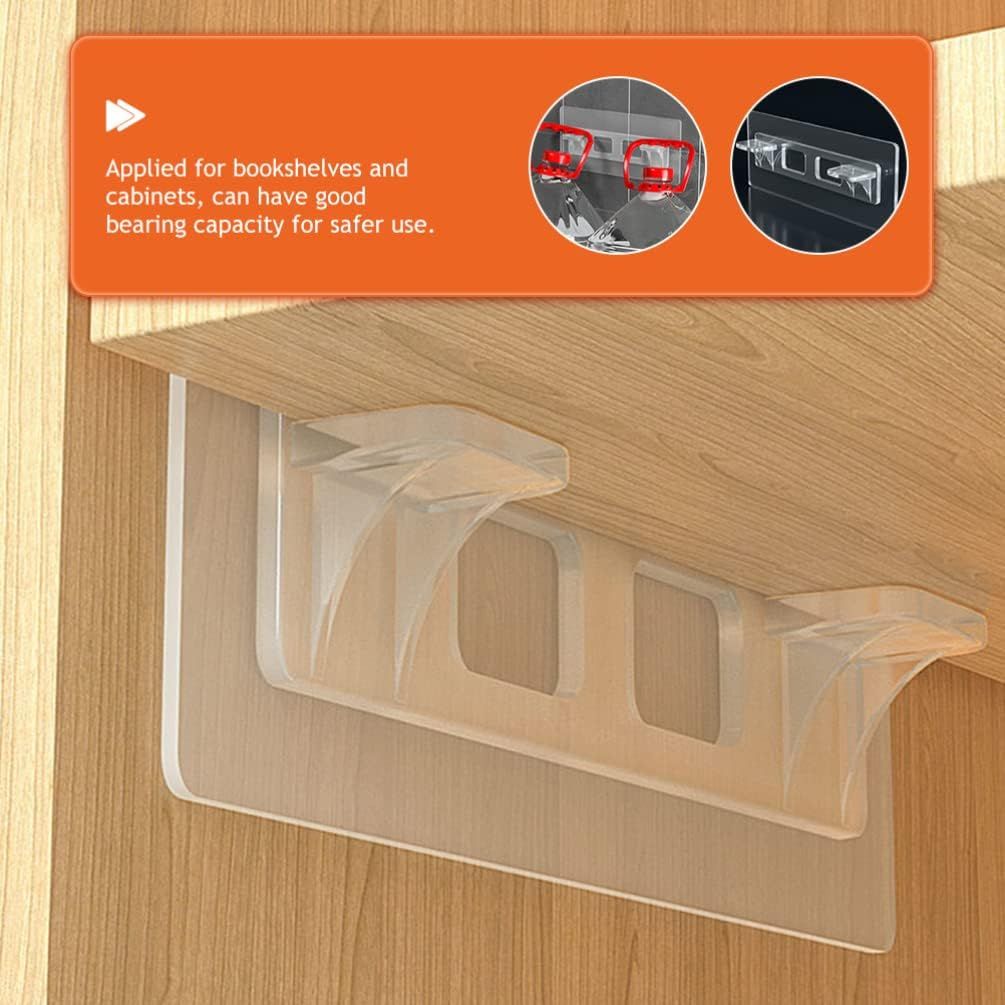 8 Piece Transparent PVC Shelf Brackets for Cabinets and Bookcases โ image 2
