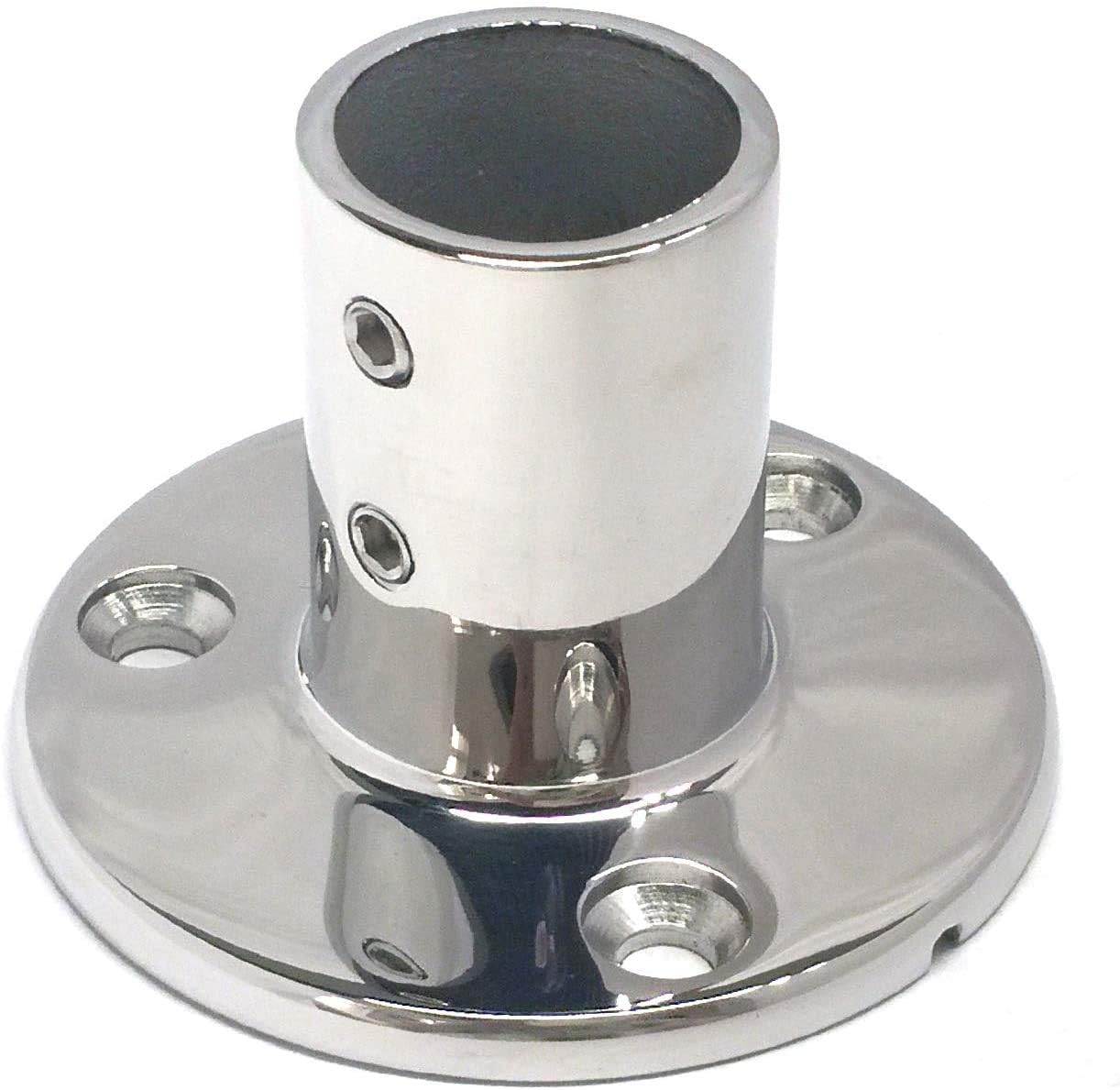 Stainless Steel Boat Round Base Handrail Fittings 90 Degree 1" — image 4
