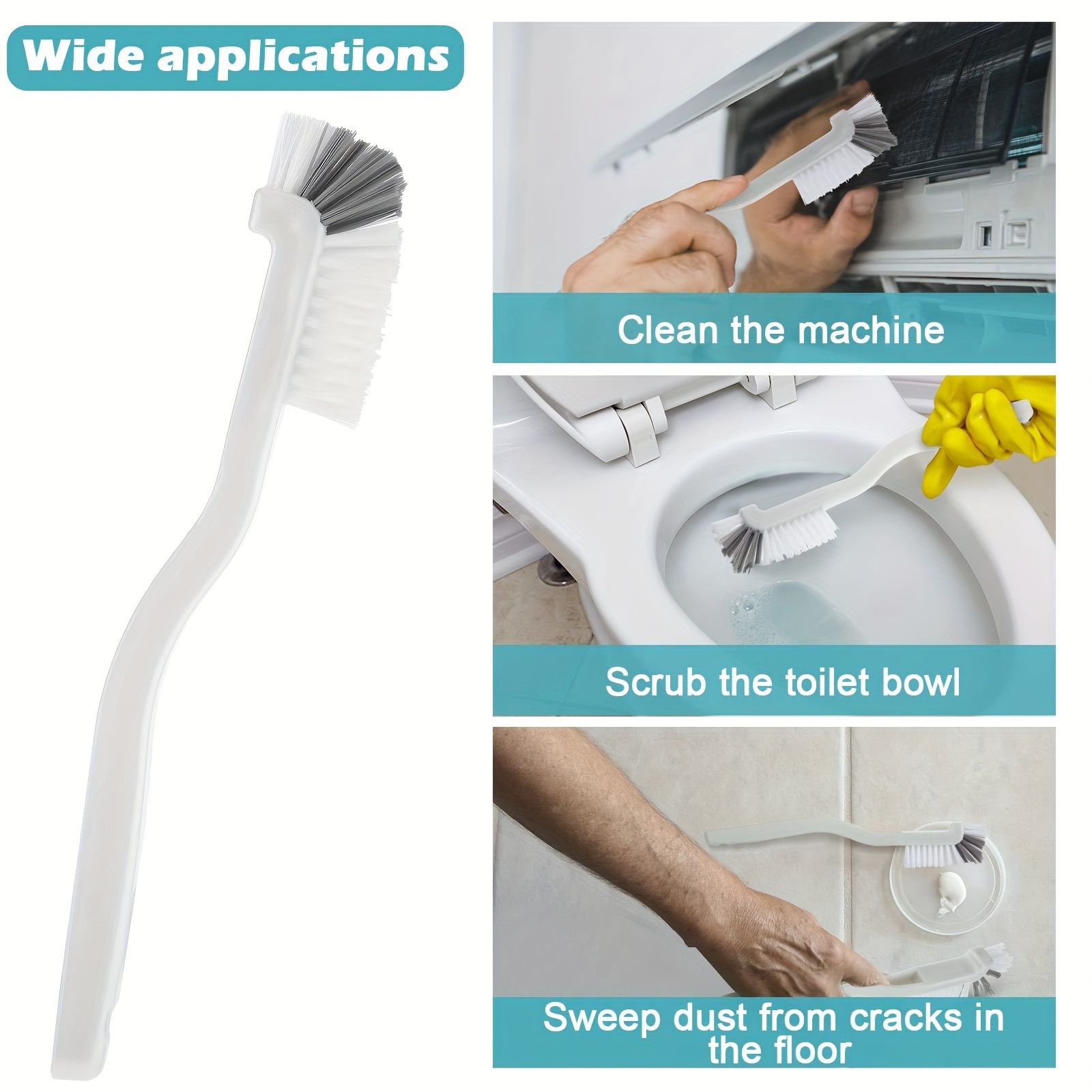 5Pcs Dish Brush Bottle Bathroom Scrub Brushes Kitchen Cleaning Brush Right Angle Kitchen Brush Sink Household Pot Pan Edge Corners Tile Lines Brush with Stiff — image 4