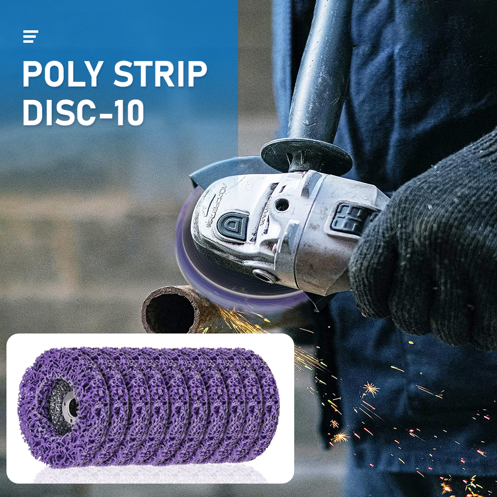 10 x 125mm x 22mm POLY STRIP DISC WHEEL PAINT RUST REMOVAL CLEAN GRINDER โ image 2