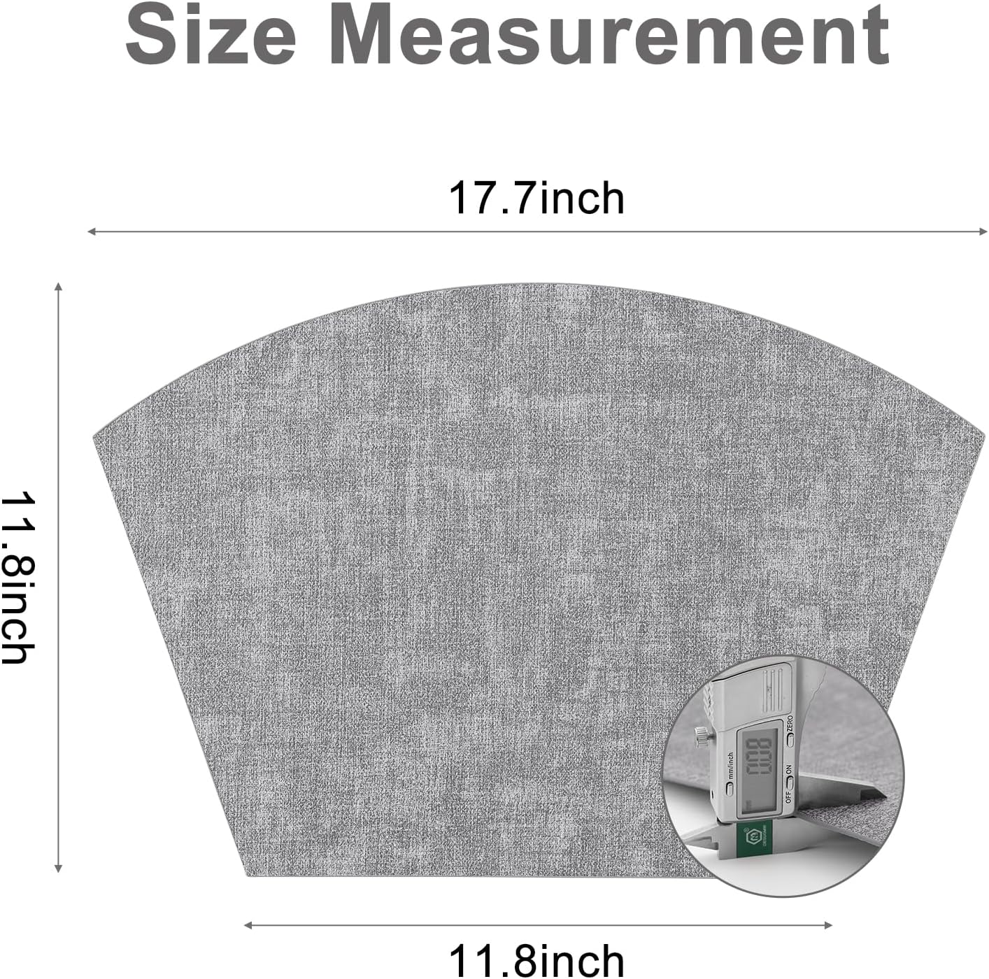 Homaxy Round Table Placemats Set of 6, Washable Wedge Shaped Faux Leather Table Mats and Terry Kitchen Towels(15" x 25", 6 Pack, Dark Grey) — image 2