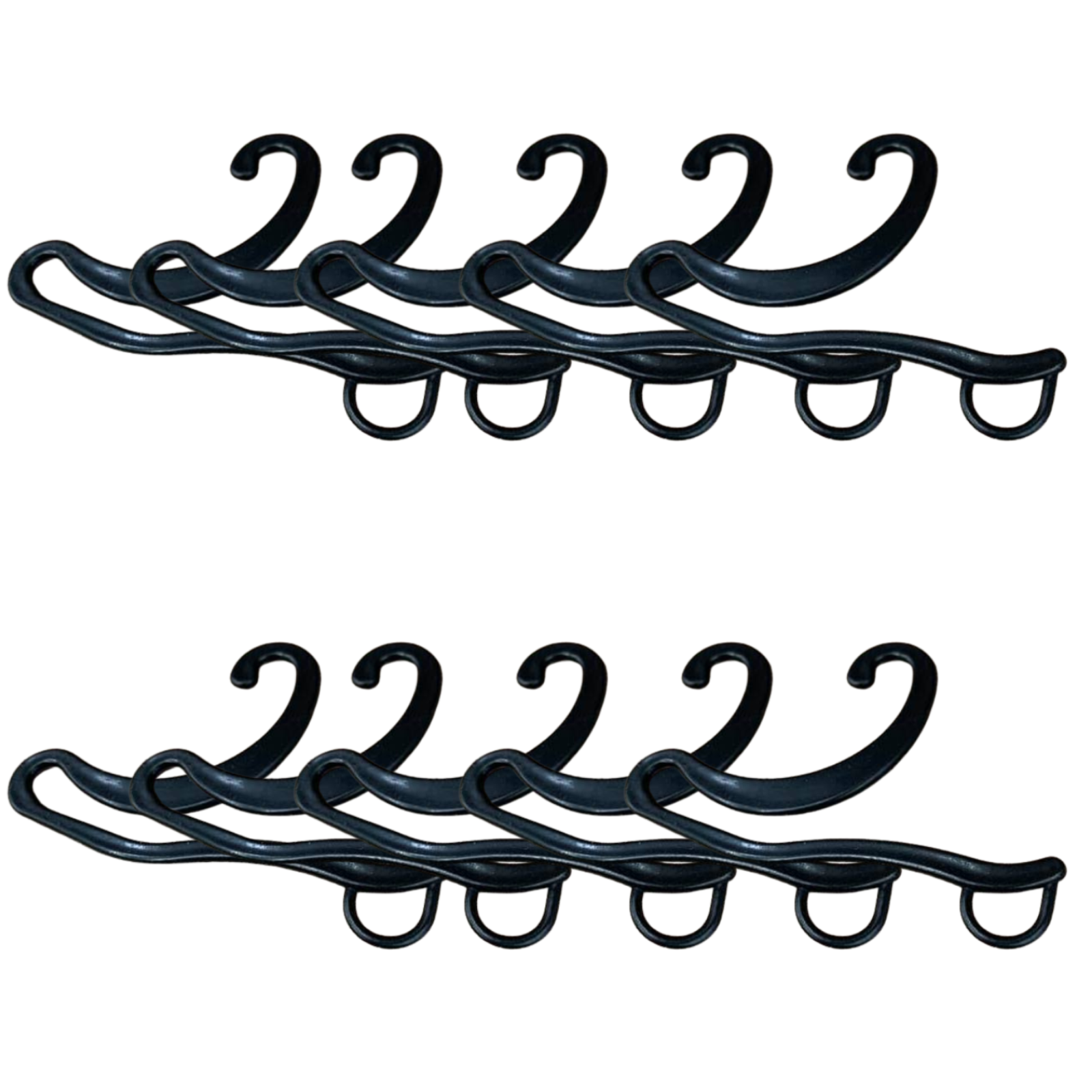 10 Pack Plastic Sock Hangers with Front Hooks, Retail Display Hanging Clips, Black โ image 2