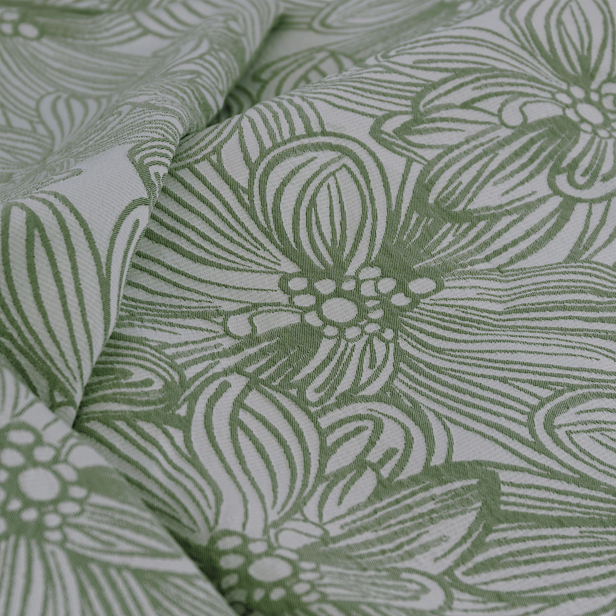 Ardor Avena Green Textured Floral Jacquard Quilt Cover Set Queen β image 4