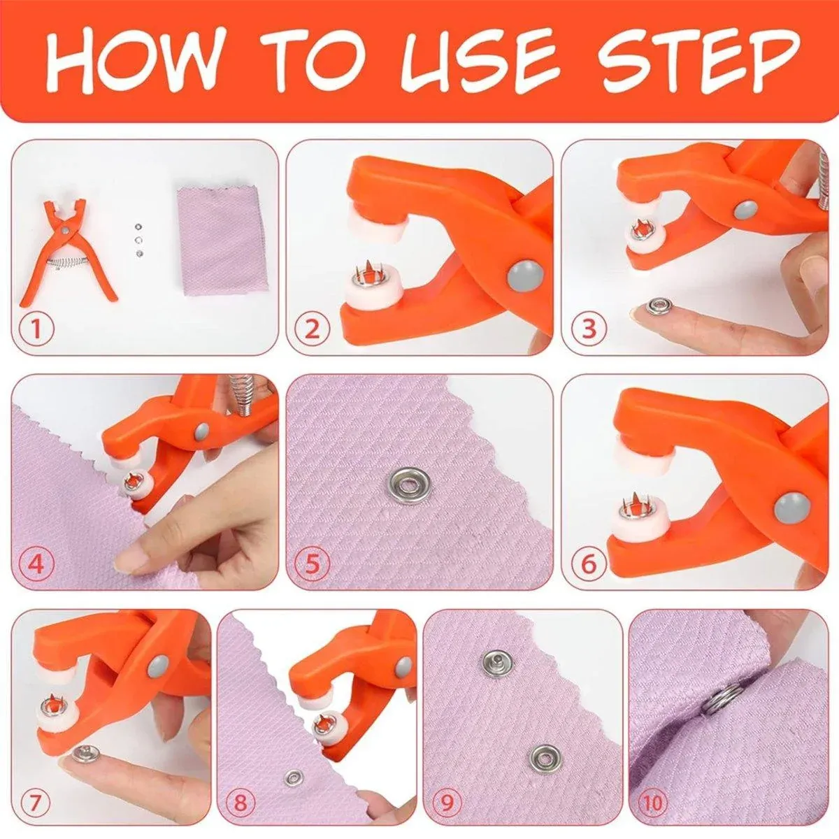 Snap Button Installation Tool Pliers Set Fastener Press Stud Kit Sewing Tool โ image 5