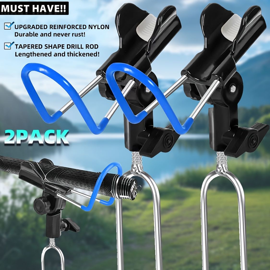 1-piece set upgraded shore fishing rod stand — image 5