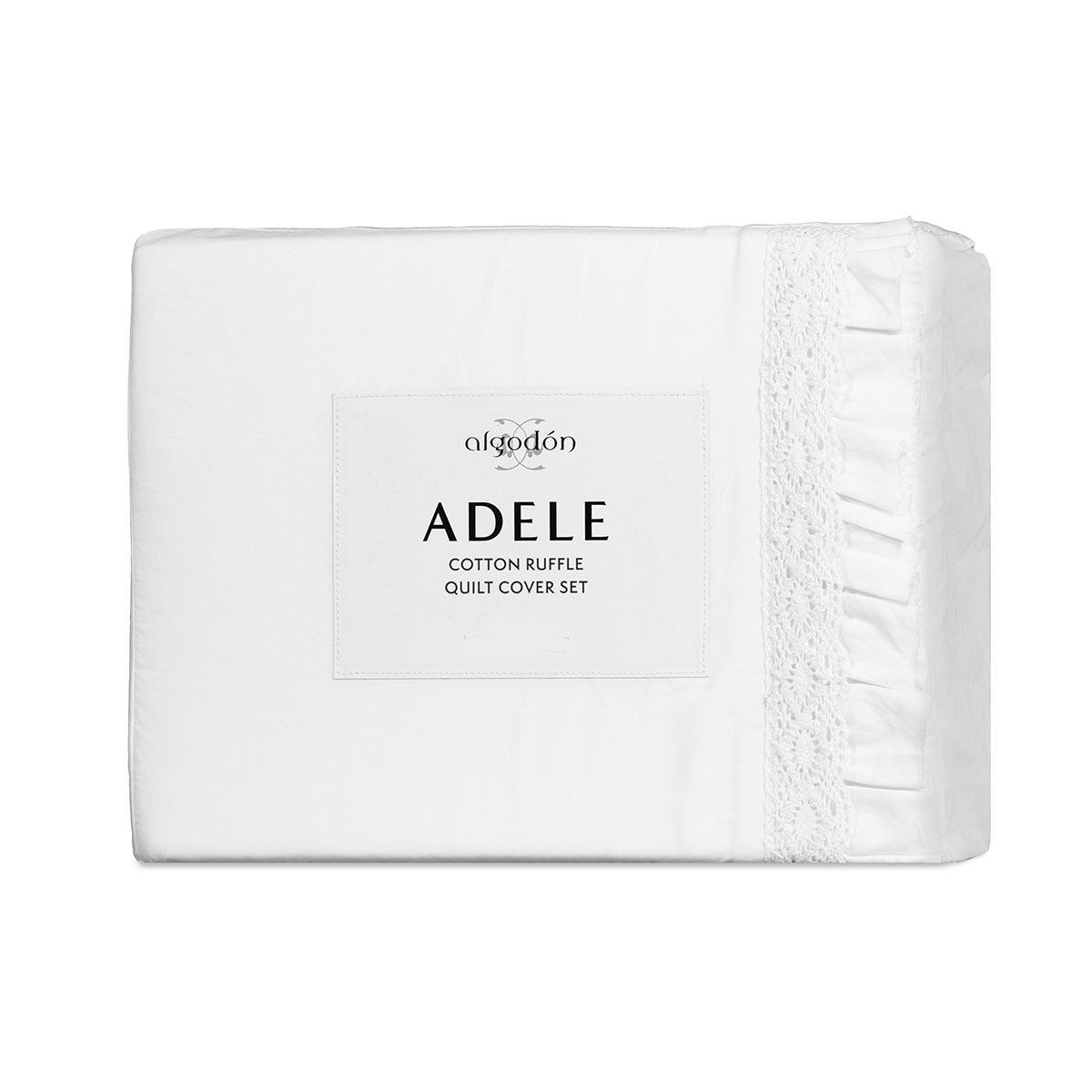 Algodon Adele White Cotton Ruffle Quilt Cover Set King โ image 5