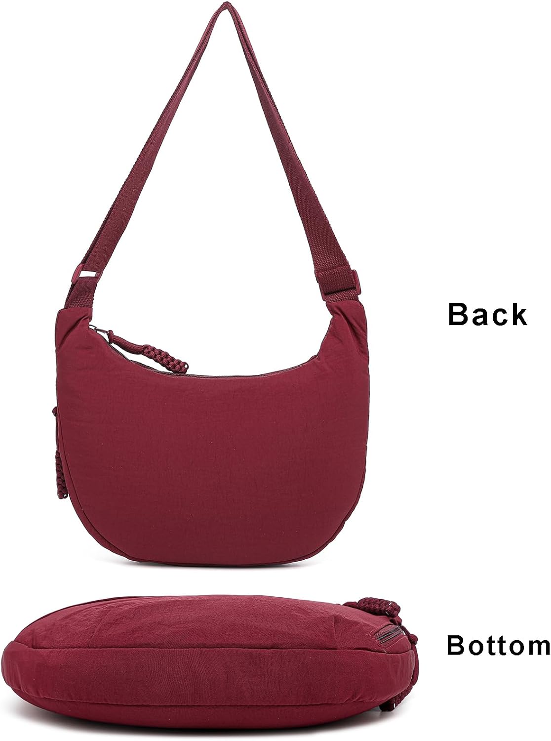 Crescent Bag for Women Men Nylon Crossbody Bags Multi-Pocket Sling Bag Roomy Hobo Bags Moon Bag Slouchy Dumpling Bag β image 6