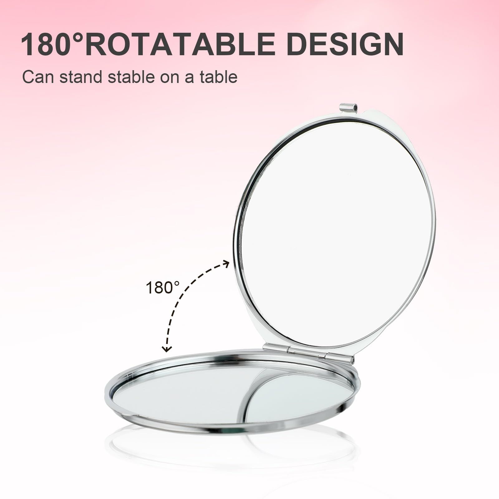 Portable Folding Handheld Vanity Mirror Aesthetic Double-Sided Plane Mirror for Travel Home Office Women Purse Handbag Wallet â image 5
