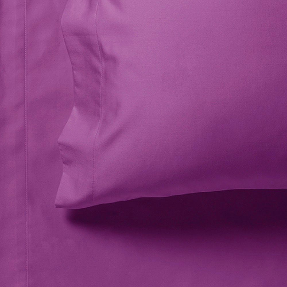 1000TC Ultra Soft Fitted Sheet & 2 Pillowcases Set - Super King Size Bed - Purple — image 3