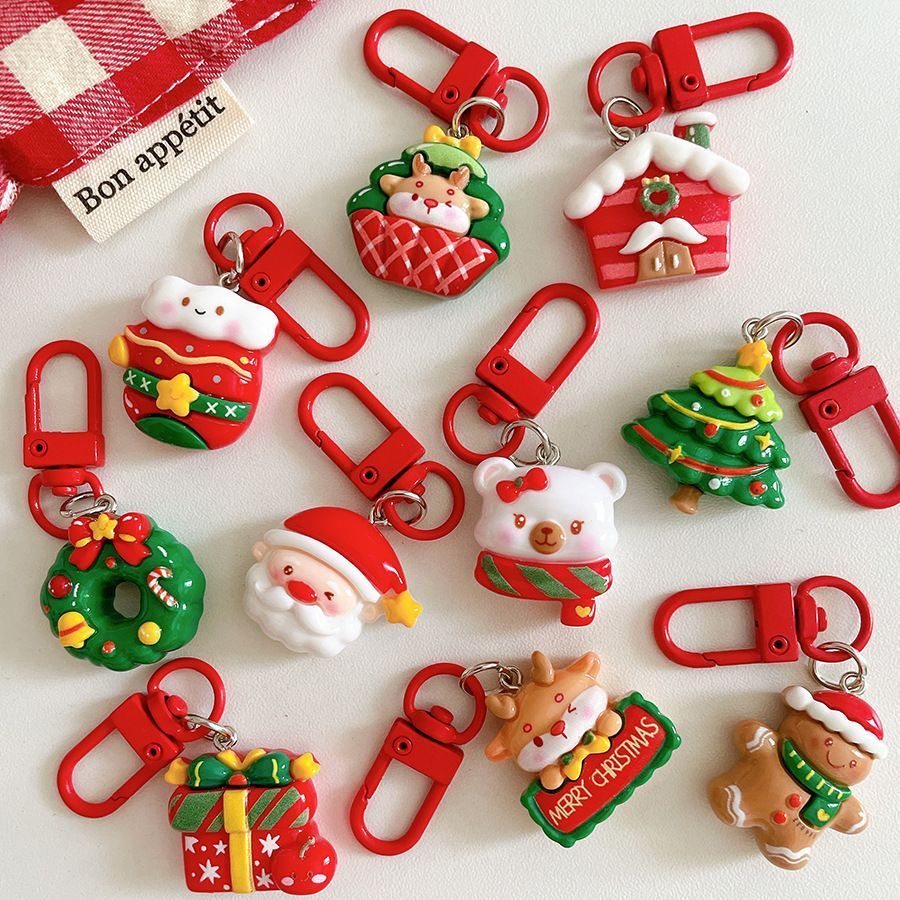 Christmas Cabin Resin Bag Charm, Adorable Backpack Pendant, Lovely Trinket for Christmas & Halloween Friendship Present — image 5