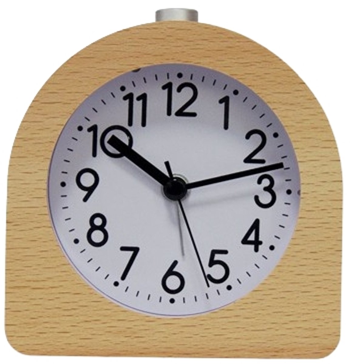 Wekker analog wooden clock with snooze function - Wekker Vintage with luminous Klok - Silent vintage wooden desk clock with no ticking sound - Light brown