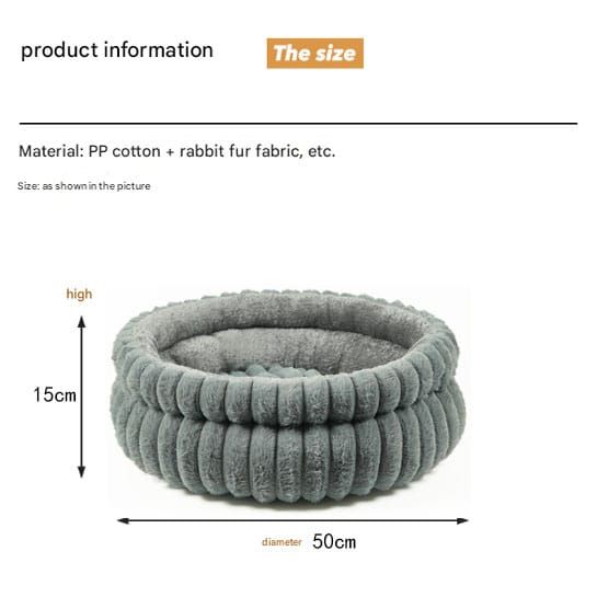 Grey Plush Cat Bed – Soft, Cozy & Durable Cat Furniture — image 6