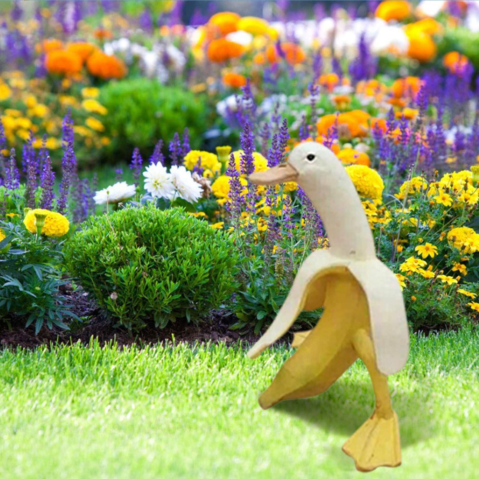 Banana Duck Sculpture, Creative Duck with Banana Body Statue, Whimsical Peeled Banana Duck Garden Statue Yard Art for Indoor โ image 4