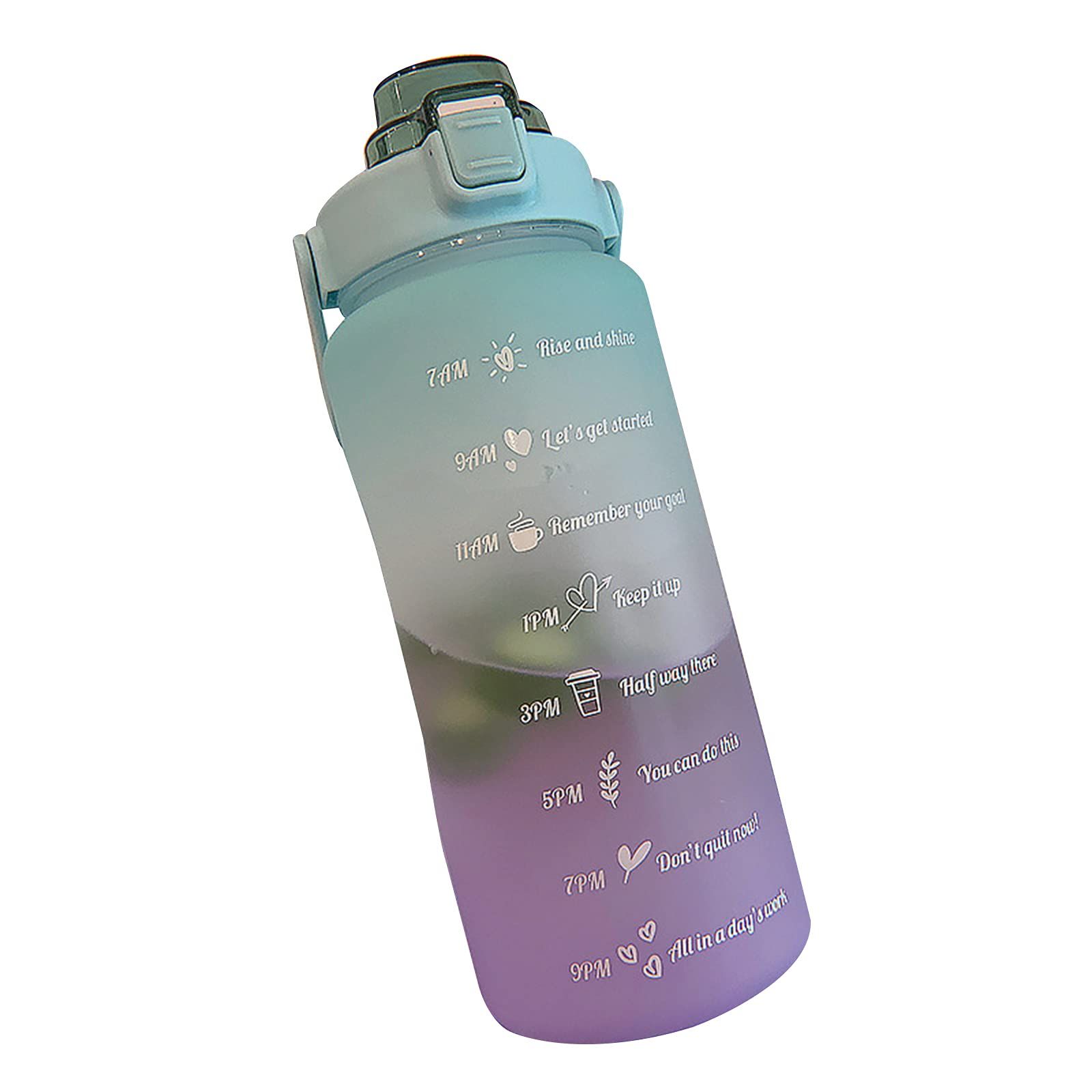 Water Bottle with Straw, 68 Oz with Time Marker Portable Large Capacity Fitness Sports Water Bottle for Outdoor Sports