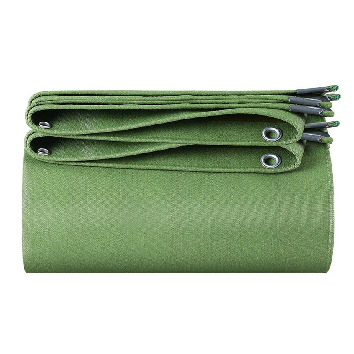 Heavy Duty Waterproof Canvas Tarp 200x400cm Army Green Sun Block Dustproof Cover — image 3