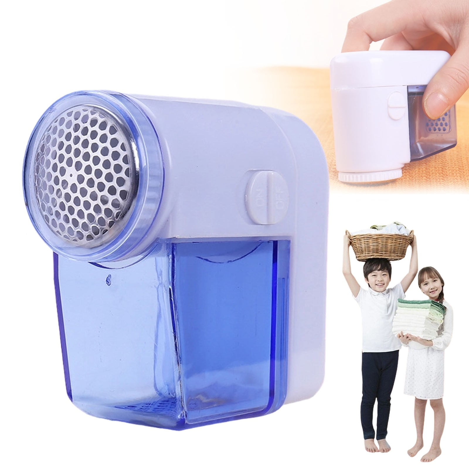 Fabric Shaver And Lint Remover, Fabric Shaver, Sweater Defuzzer With Stainless Steel Blades, Portable Fabric Fuzz Remover, Blue, 7 x 7 cm โ image 2
