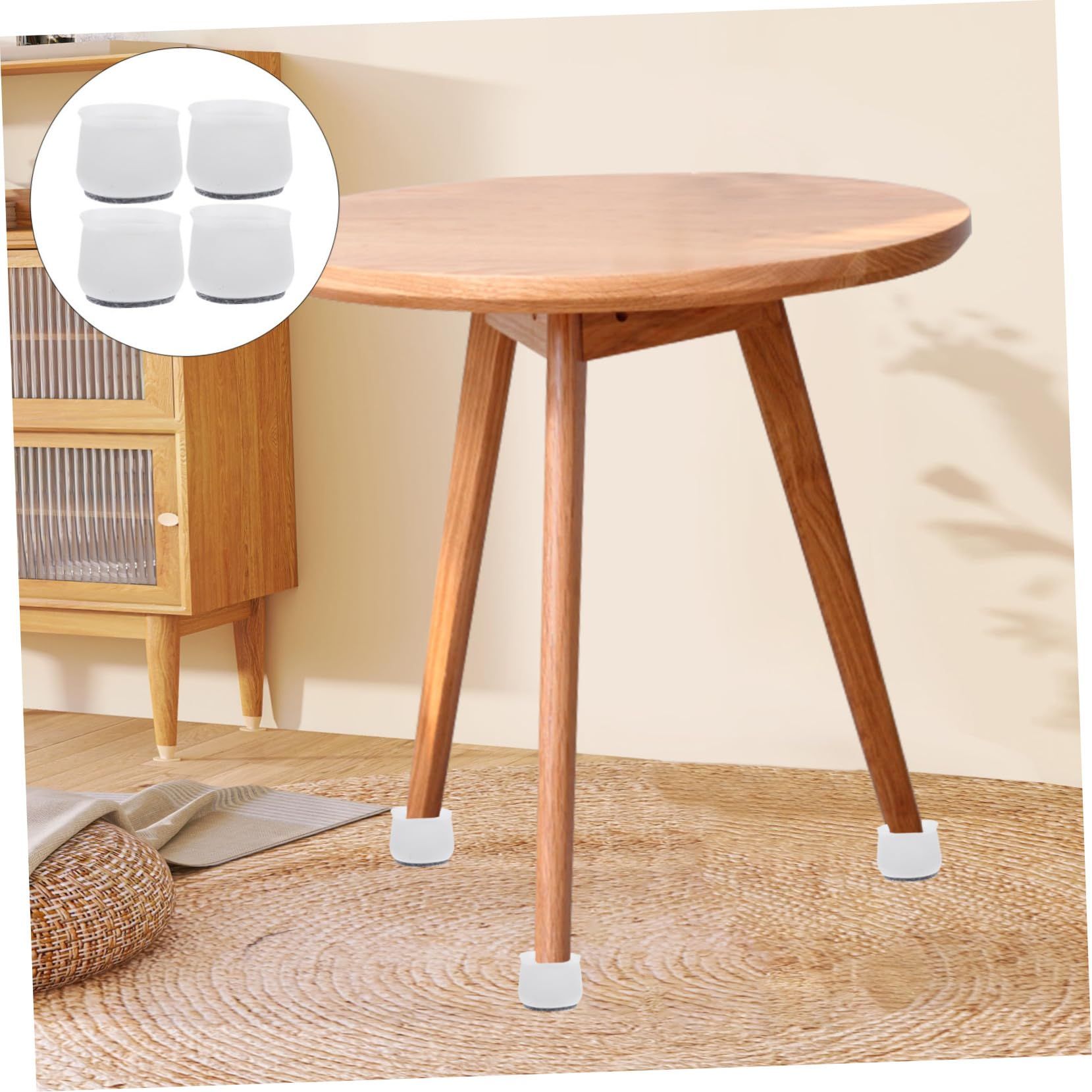 4pcs Chair Leg Floor Protectors Silicone Felt Furniture Pads Non Slip Covers to Scratch and Reduce Noise — image 5