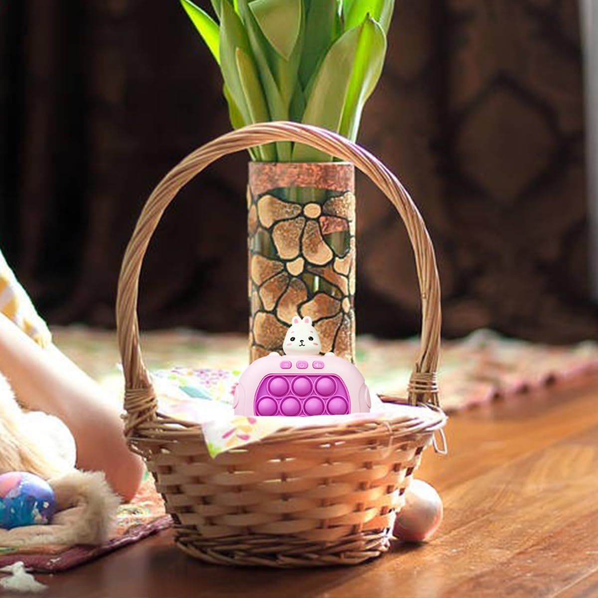 Easter Bunny Pop Quick Push Game, Handheld Light up Bubble Game Toy for Kids Boys Girls Teens Easter Basket Stuffers Gifts โ image 3