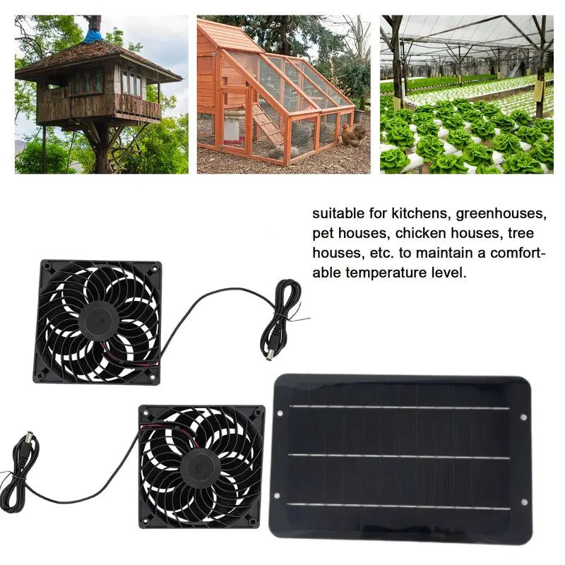 Solar-Powered Electric Ventilator - 10W/12V Dual Fan Pack โ image 3